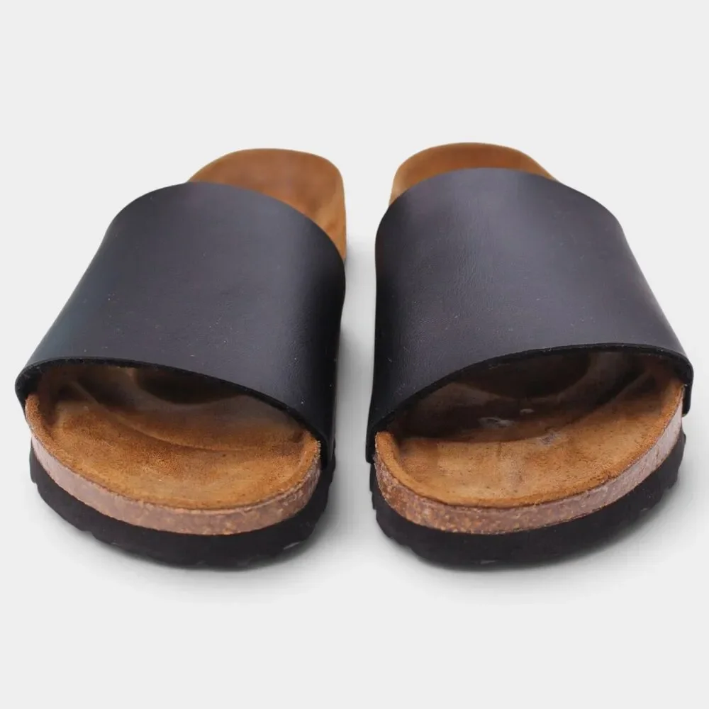 Betula Birkenstock Reggae Womens 8 EU 39 Black Soft Footbed Slide Sandals